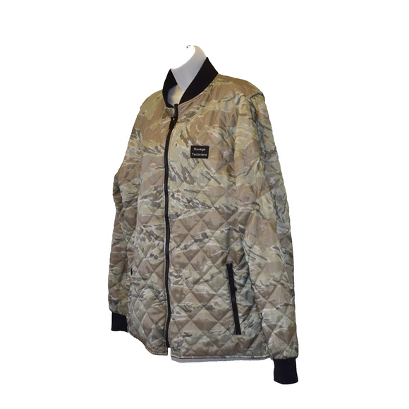 B0 Auth SAVAGE TACTICIANS Reversible Lightweight Quilted Camouflage Jacket Sz XL - Picture 3 of 6
